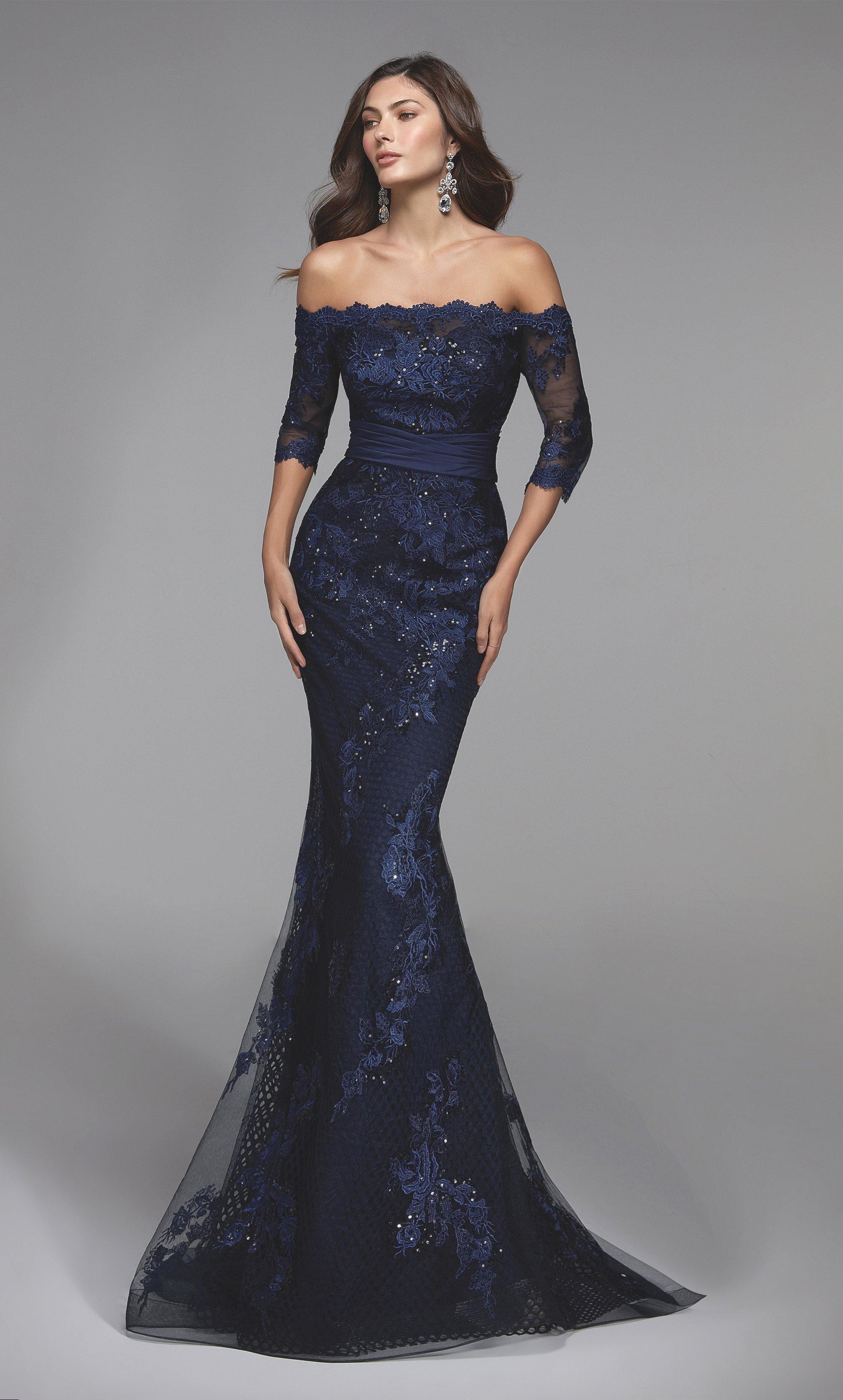 Navy Blue Sparkly A-line V neck Long Formal Evening Gowns Prom Dress –  Bohogown